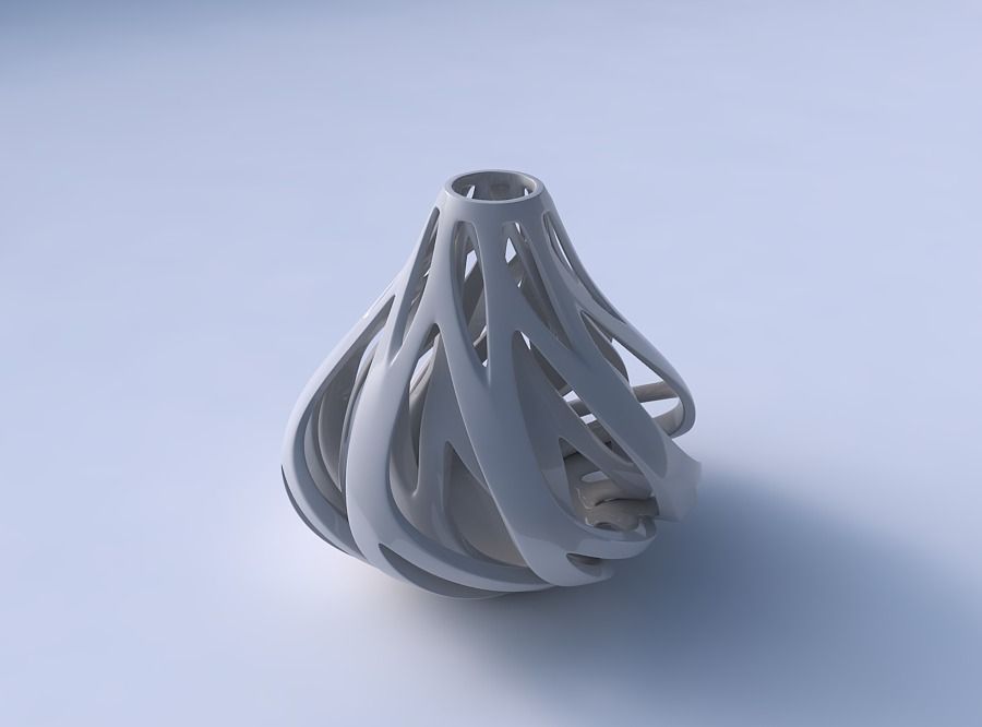 Vase taper 2 with twisted inner and outer lines twisted and t... 3D print model_3