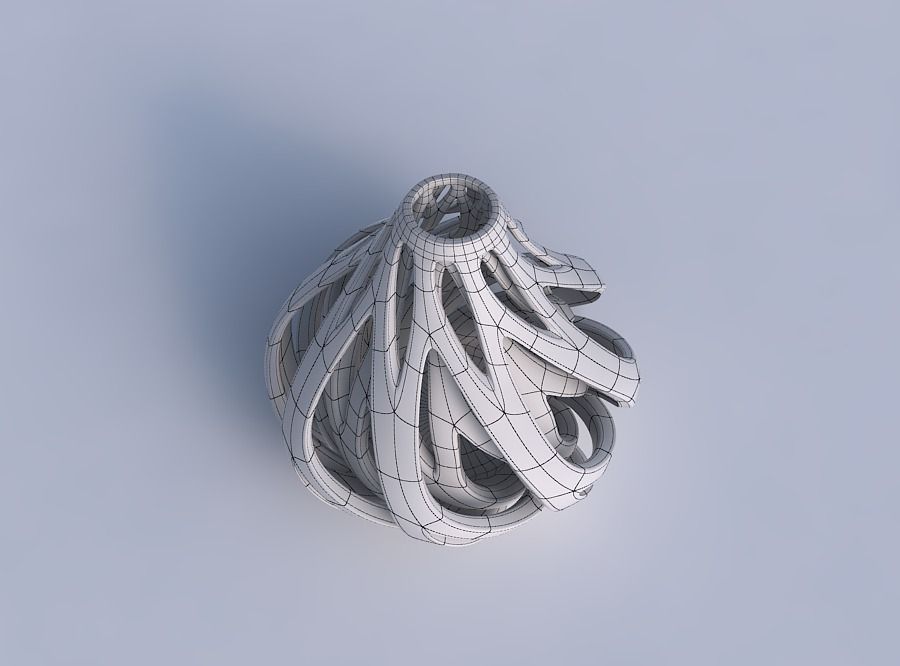 Vase taper 2 with twisted inner and outer lines twisted and t... 3D print model_6