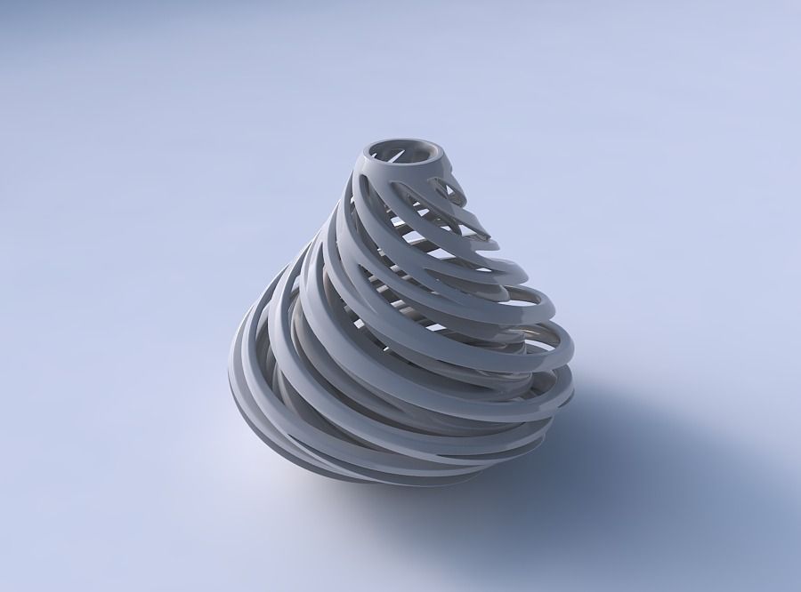 Vase taper 2 with twisted inner and outer lines very twisted ... 3D print model_3