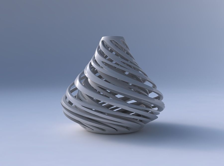 Vase taper 2 with twisted inner and outer lines very twisted ... 3D print model_4
