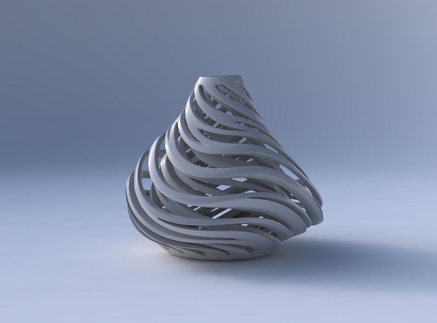 Vase taper 2 with twisted inner and outer lines very twisted ... 3D print model_4
