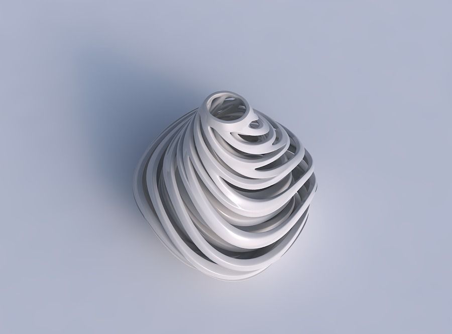 Vase taper 2 with twisted inner and outer lines very twisted ... 3D print model_1