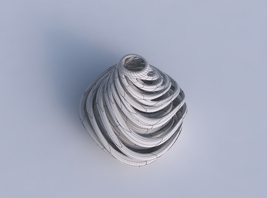Vase taper 2 with twisted inner and outer lines very twisted ... 3D print model_6