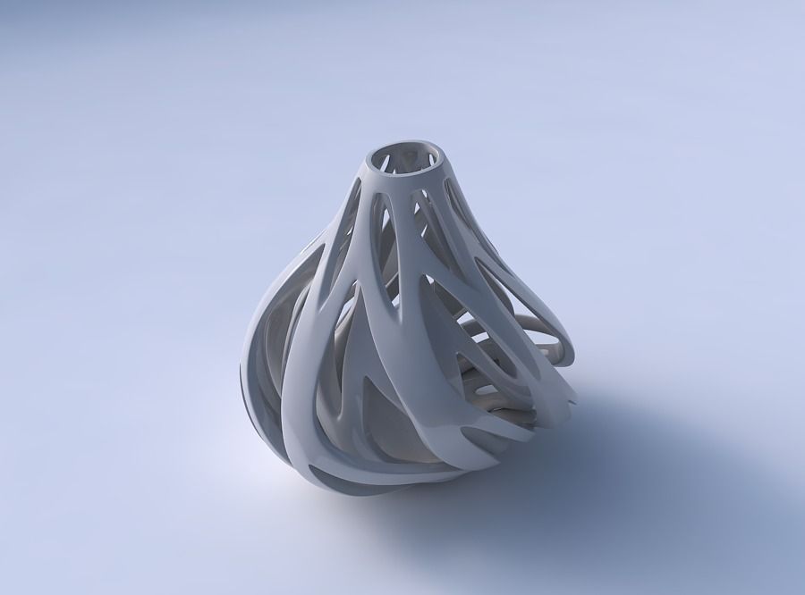 Vase taper 2 with twisted inner and outer lines twisted and t... 3D print model_3