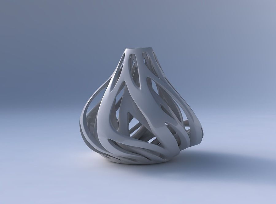 Vase taper 2 with twisted inner and outer lines twisted and t... 3D print model_4