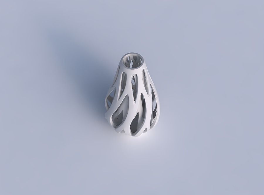Vase taper 2 with twisted inner and outer lines tapered 3D print model_1