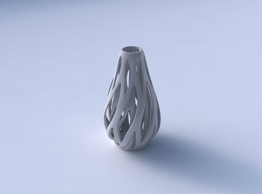 Vase taper 2 with twisted inner and outer lines tapered 3D print model_3