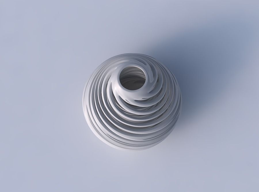 Vase spherical with twisted inner and outer lines very twiste... 3D print model_2