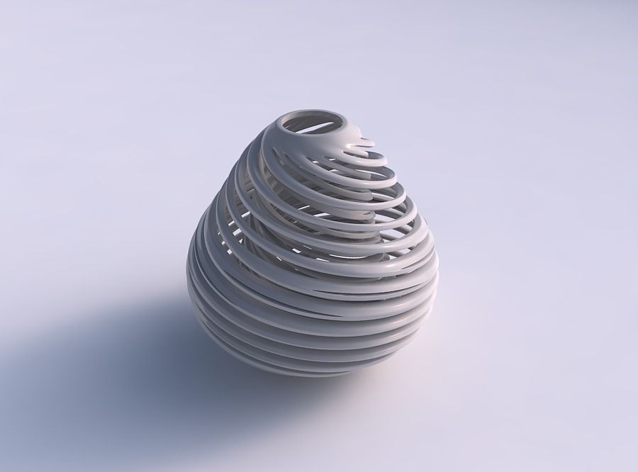 Vase spherical with twisted inner and outer lines very twiste... 3D print model_0