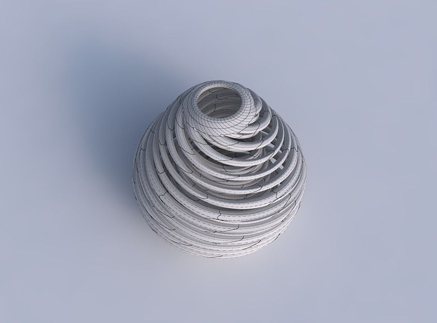 Vase spherical with twisted inner and outer lines very twiste... 3D print model_6