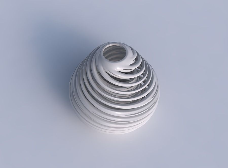 Vase spherical with twisted inner and outer lines very twiste... 3D print model_1