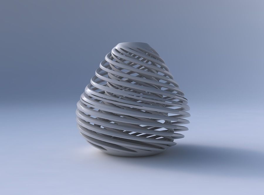Vase spherical with twisted inner and outer lines very twiste... 3D print model_4