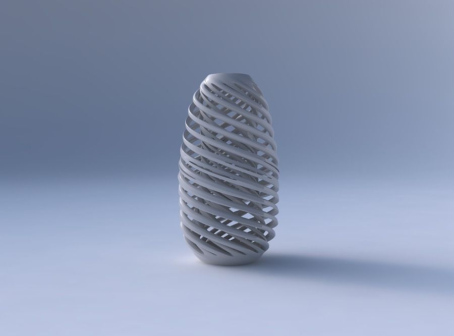 Vase spherical with twisted inner and outer lines very twiste... 3D print model_4