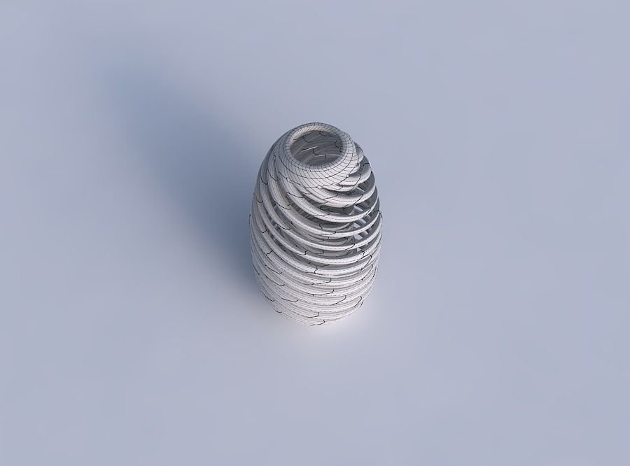 Vase spherical with twisted inner and outer lines very twiste... 3D print model_6