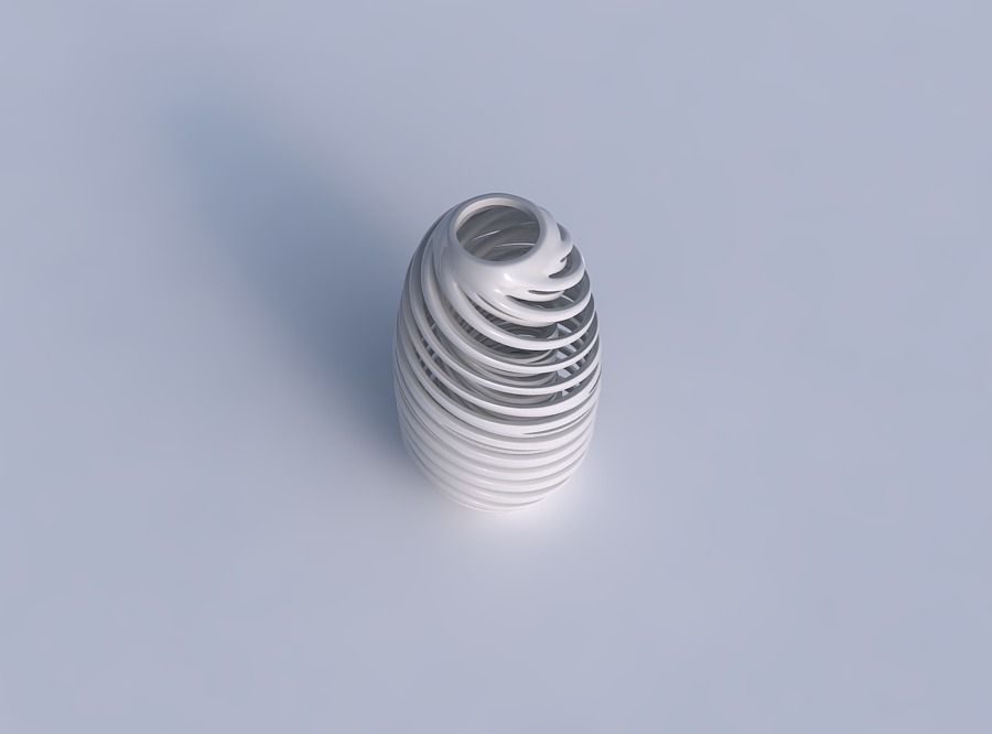 Vase spherical with twisted inner and outer lines very twiste... 3D print model_1