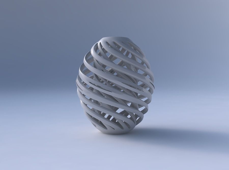 Vase spherical with twisted inner and outer lines twisted 3D print model_4