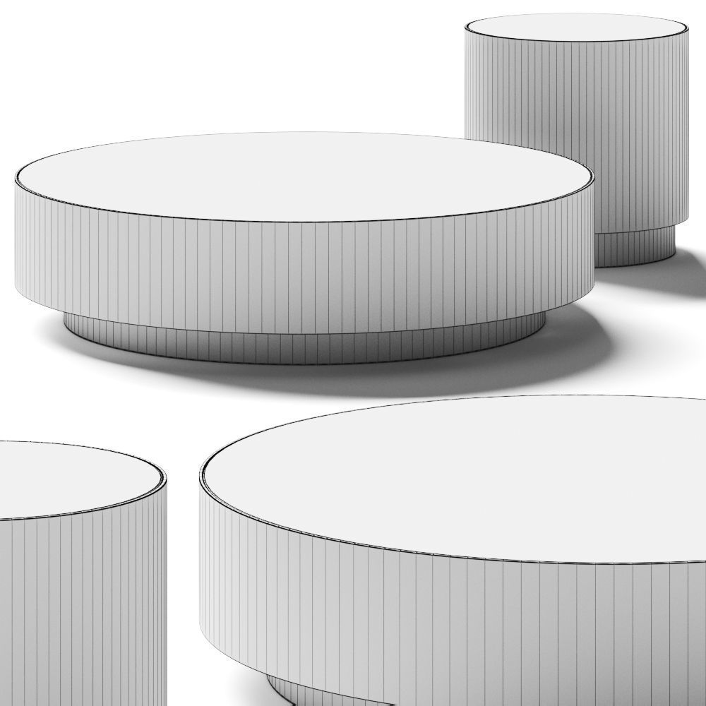 Laskasas Gold Coffee and Side Table 3D model_1