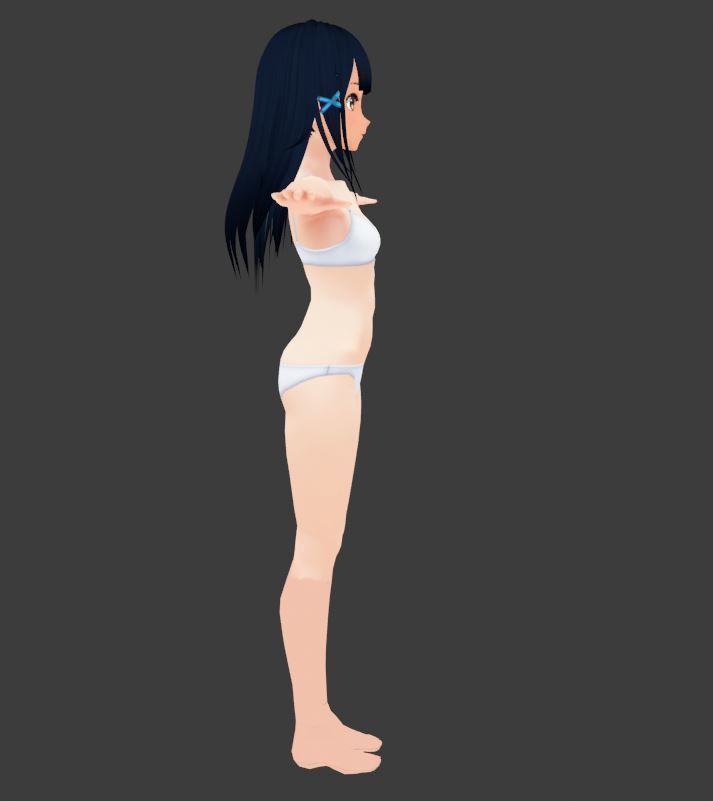 SciFi 3d anime girl character c9 Low-poly 3D model_2