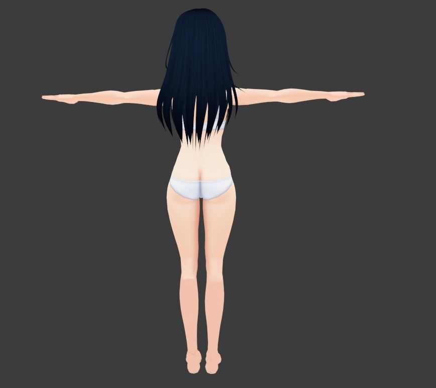 SciFi 3d anime girl character c9 Low-poly 3D model_3