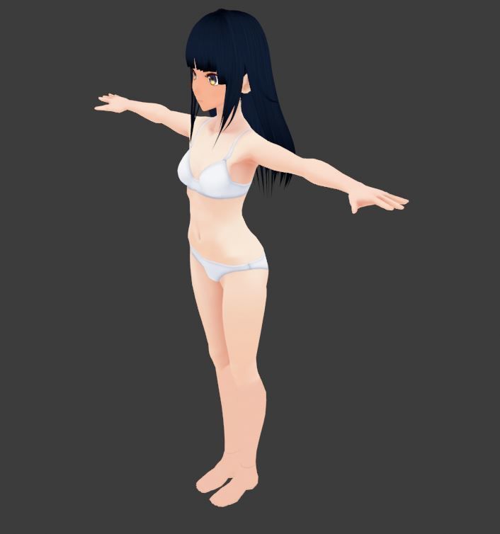 SciFi 3d anime girl character c9 Low-poly 3D model_4