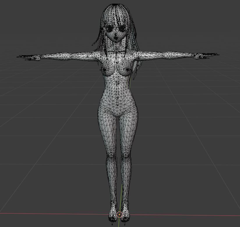 SciFi 3d anime girl character c9 Low-poly 3D model_8