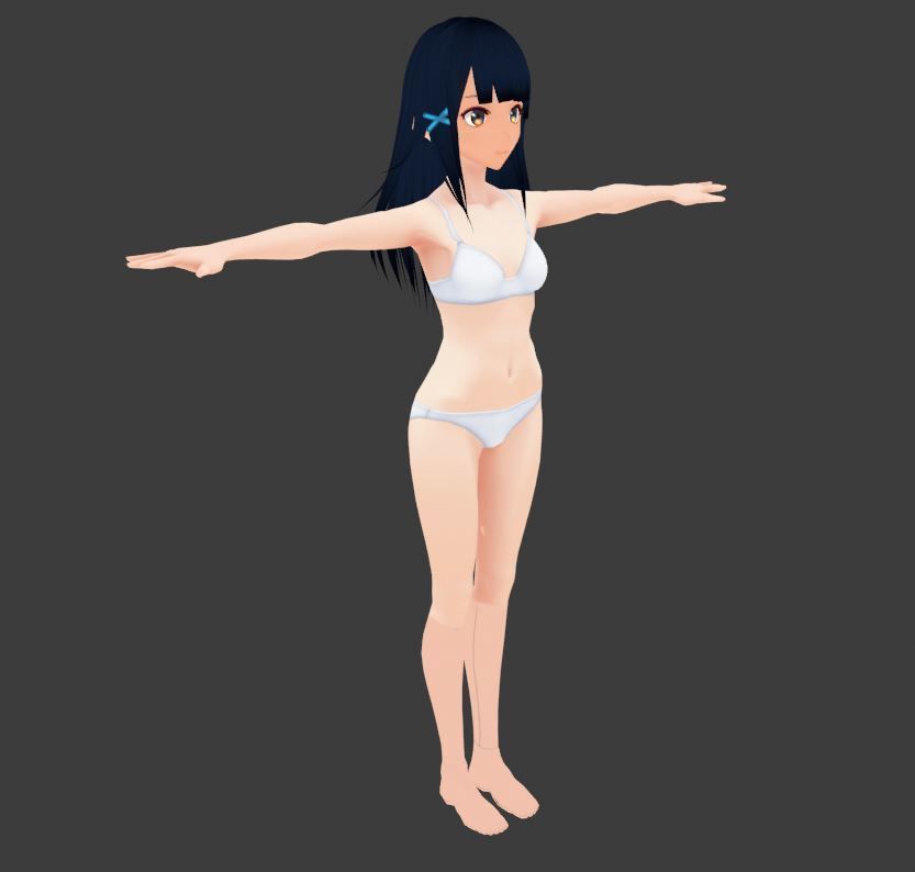 SciFi 3d anime girl character c9 Low-poly 3D model_1
