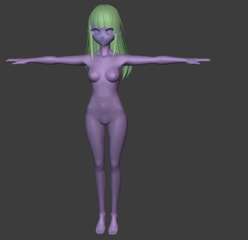 SciFi 3d anime girl character c9 Low-poly 3D model_5