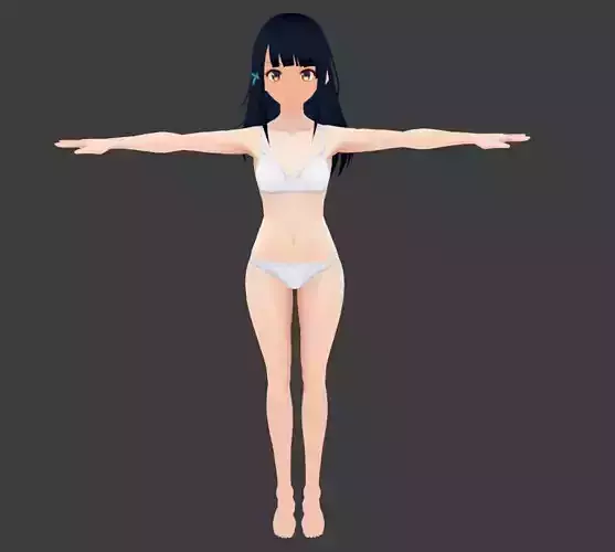 SciFi 3d anime girl character c9