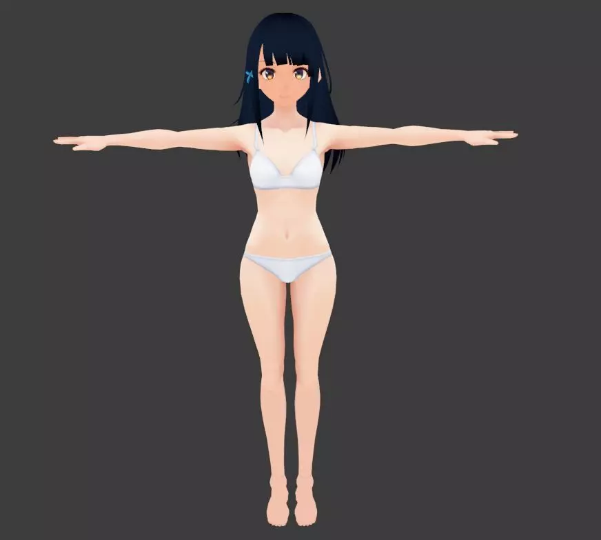 SciFi 3d anime girl character c9 Low-poly 3D model_0