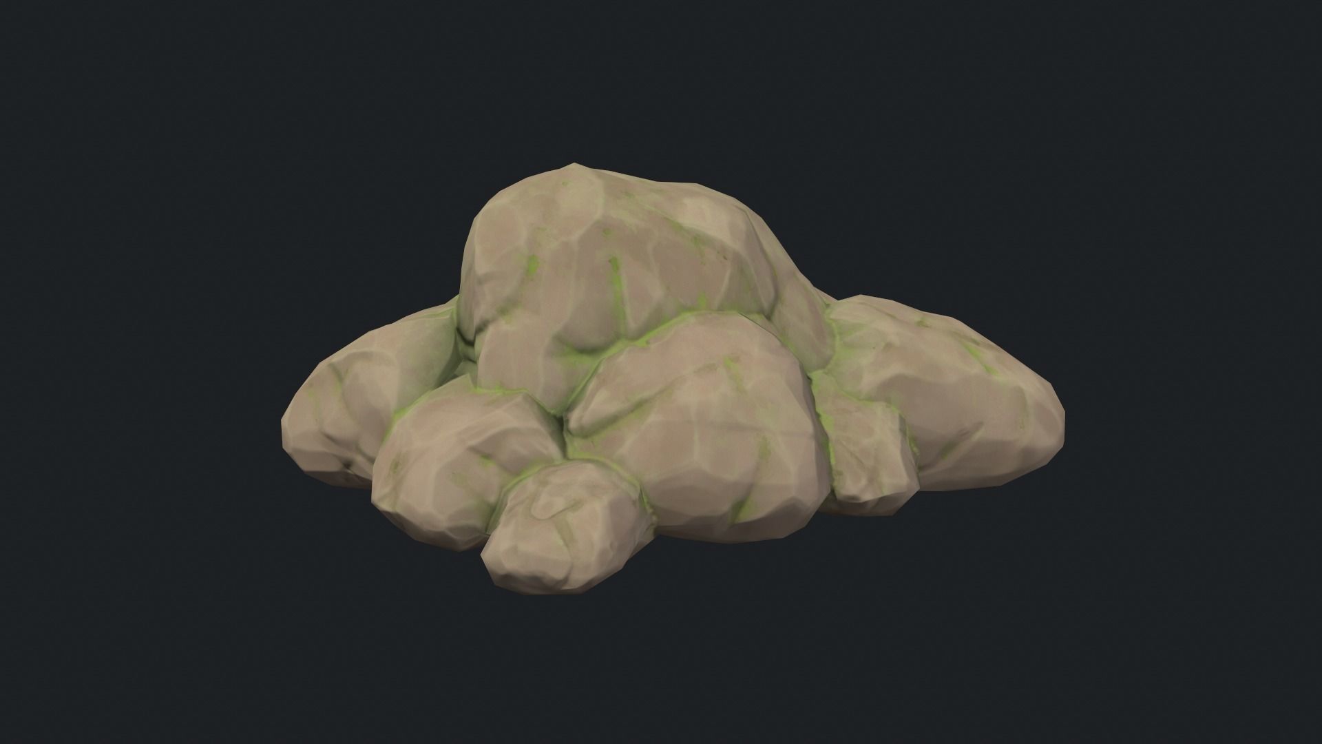 Stylized lowpoly rocks Free low-poly 3D model_2
