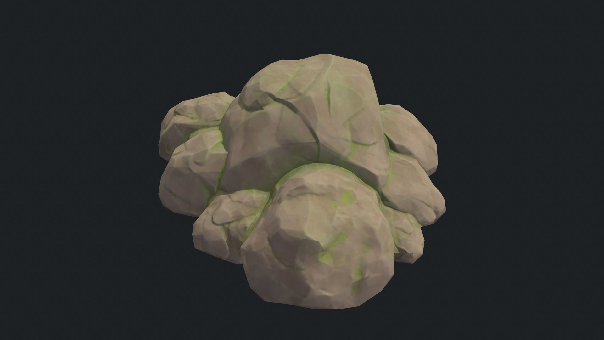Stylized lowpoly rocks Free low-poly 3D model_6