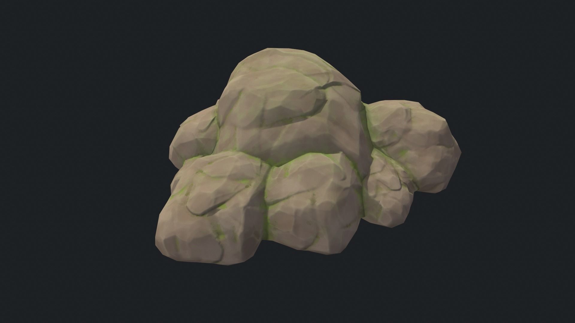 Stylized lowpoly rocks Free low-poly 3D model_4
