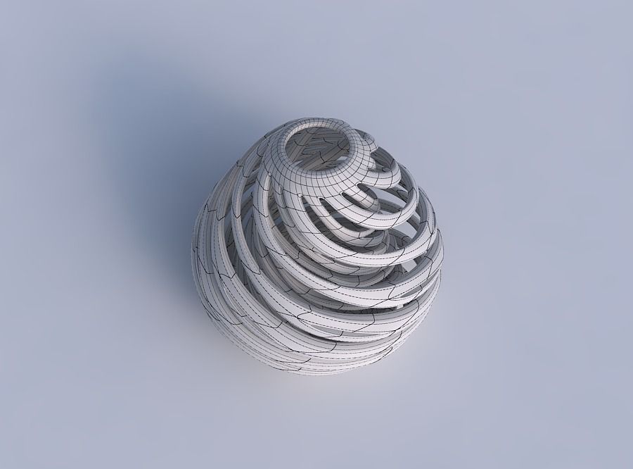 Vase spherical with twisted inner and outer lines twisted and... 3D print model_6