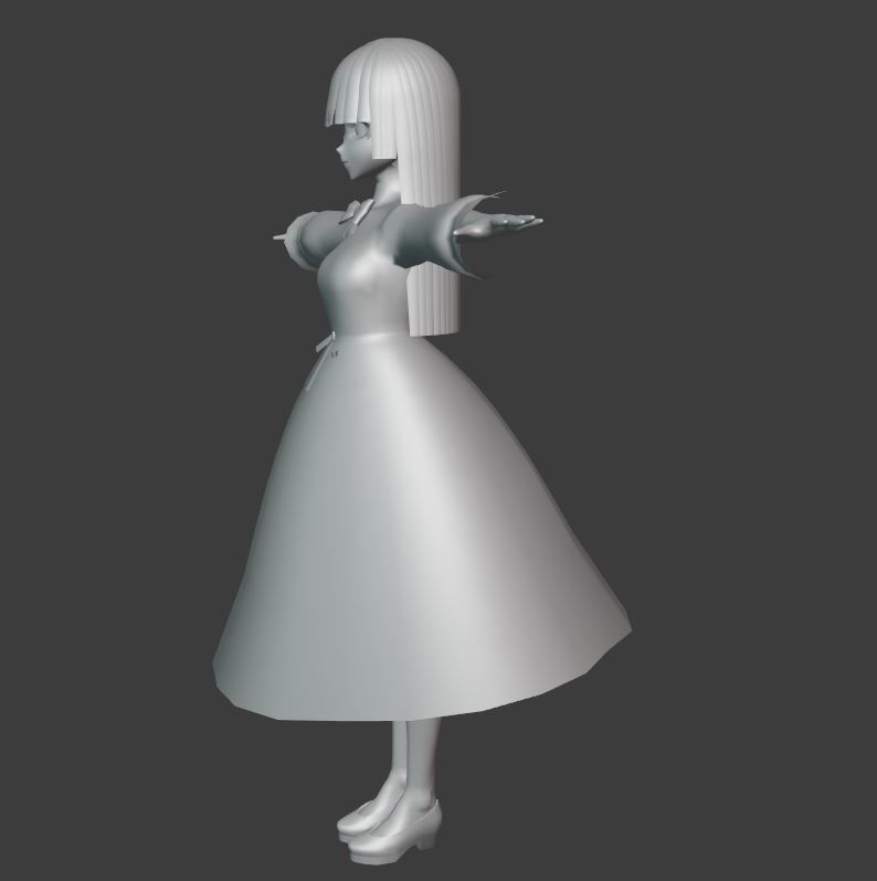 SciFi 3d anime character c8 Low-poly 3D model_7