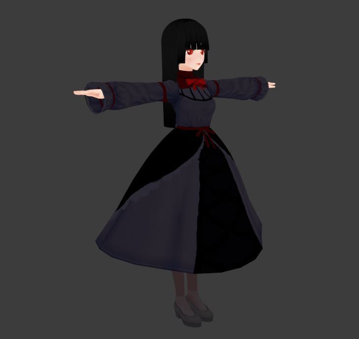 SciFi 3d anime character c8 Low-poly 3D model_2