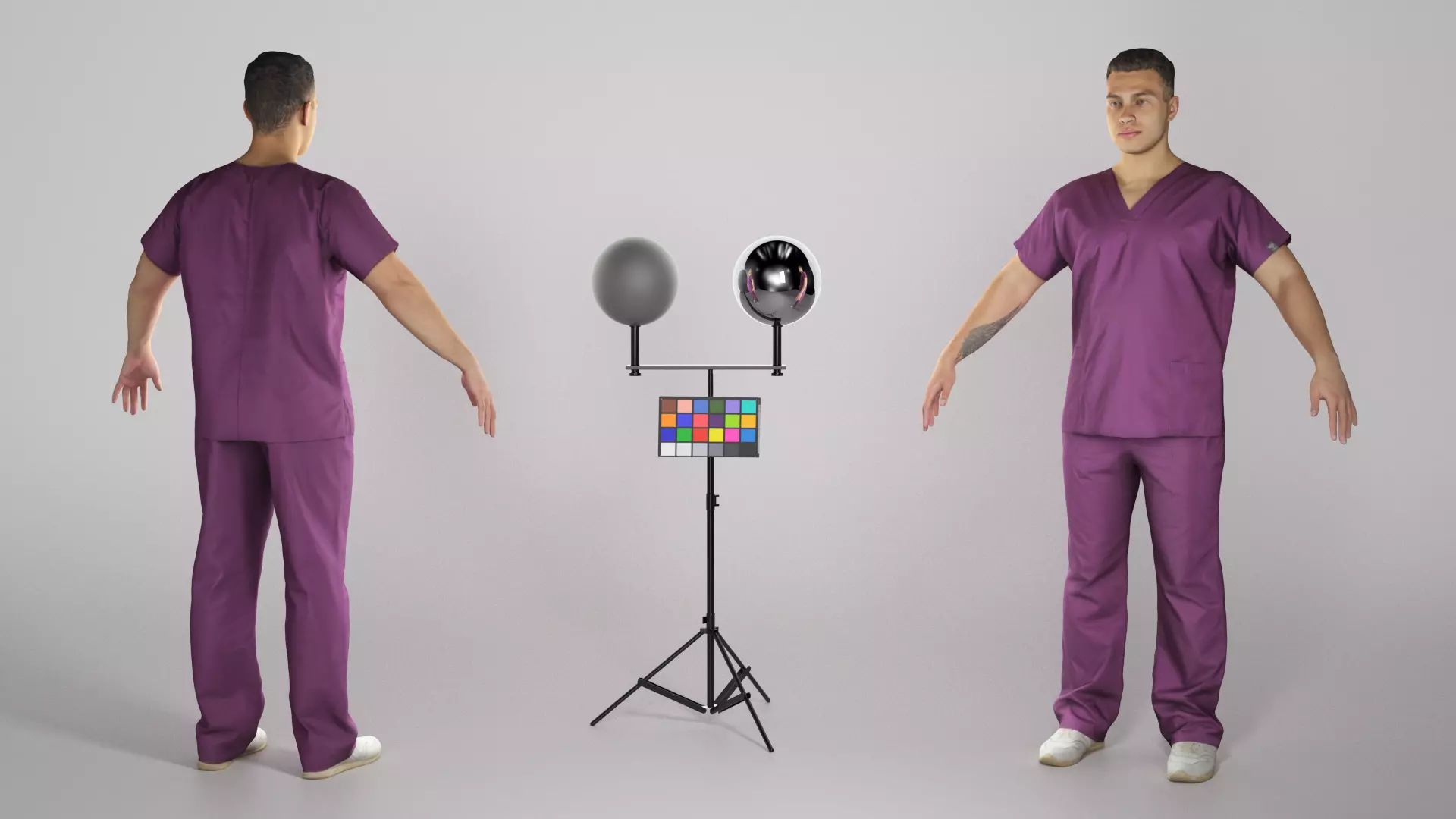 Handsome young doctor in A-pose 315 Low-poly 3D model_0