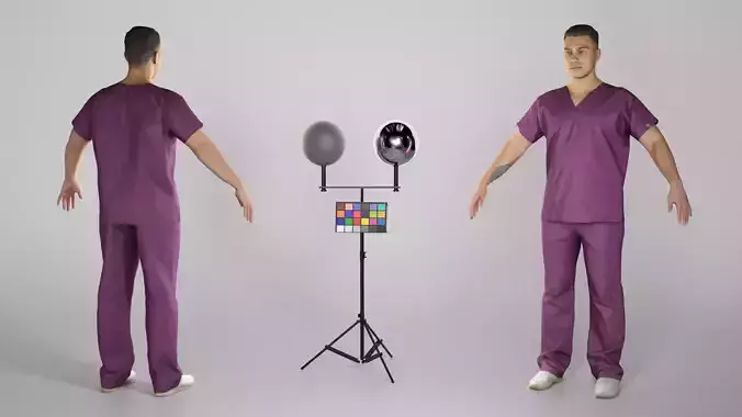 Handsome young doctor in A-pose 315 Low-poly 3D model Handsome young doctor in A-pose 315 Low-poly 3D model