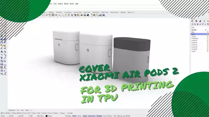 Cover Xiaomi Air pods 2 TPU for 3D print model