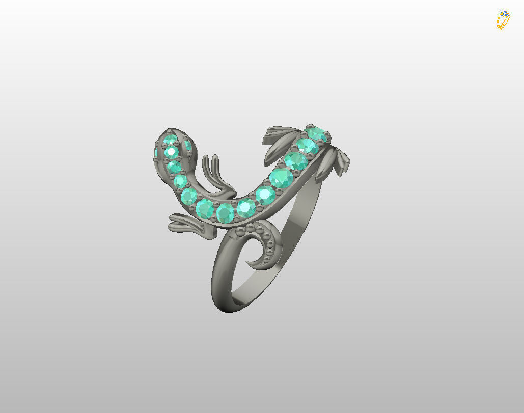 Ring lizard 3D print model_22