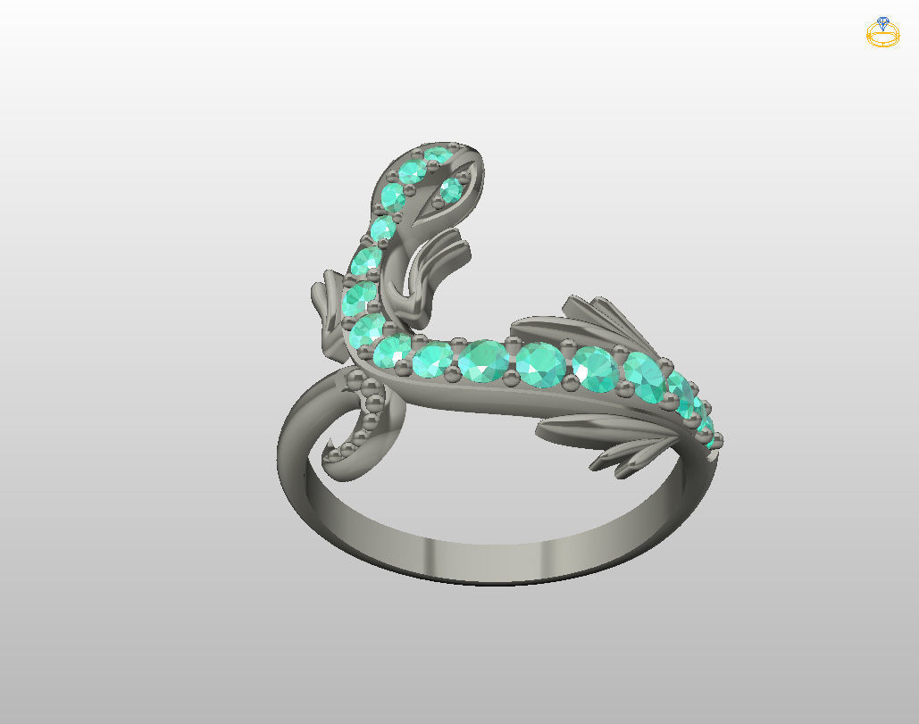 Ring lizard 3D print model_20