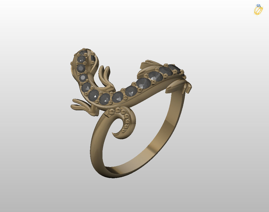 Ring lizard 3D print model_17