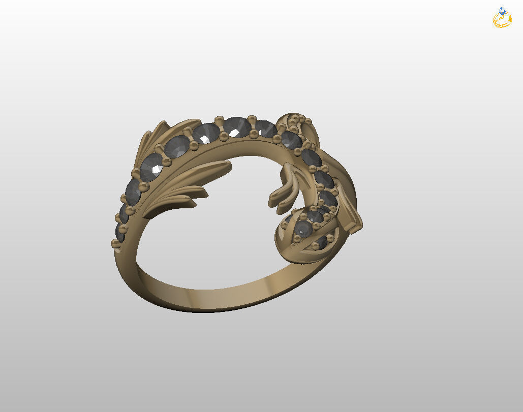 Ring lizard 3D print model_9