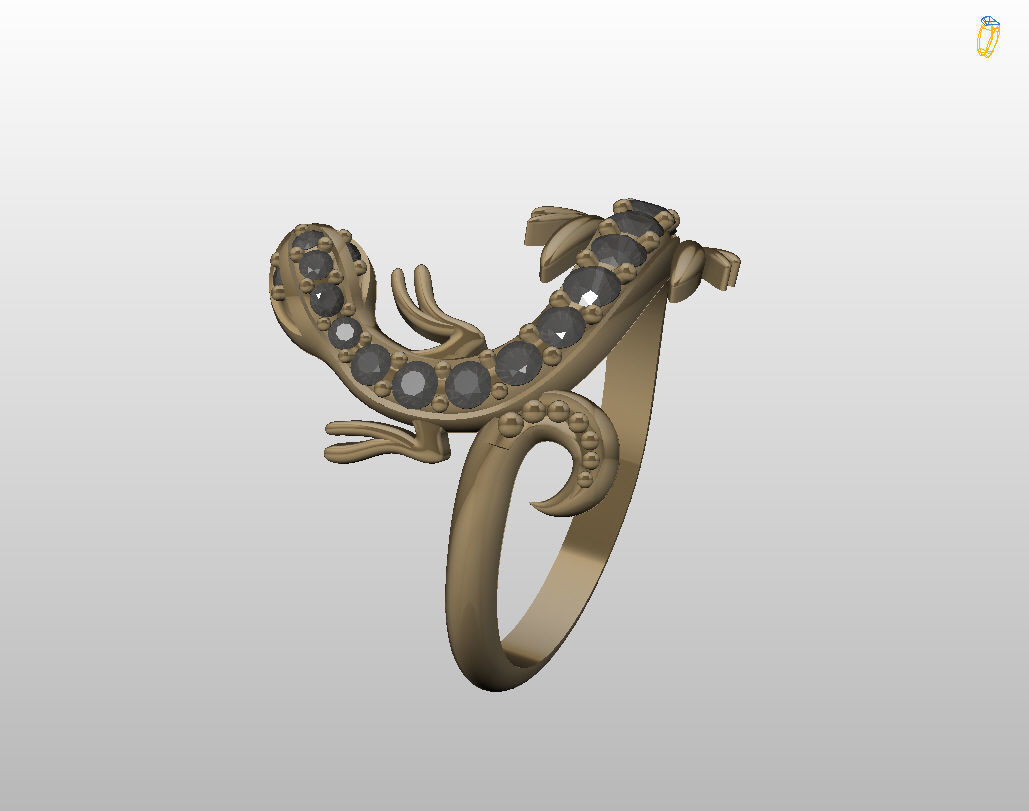 Ring lizard 3D print model_4