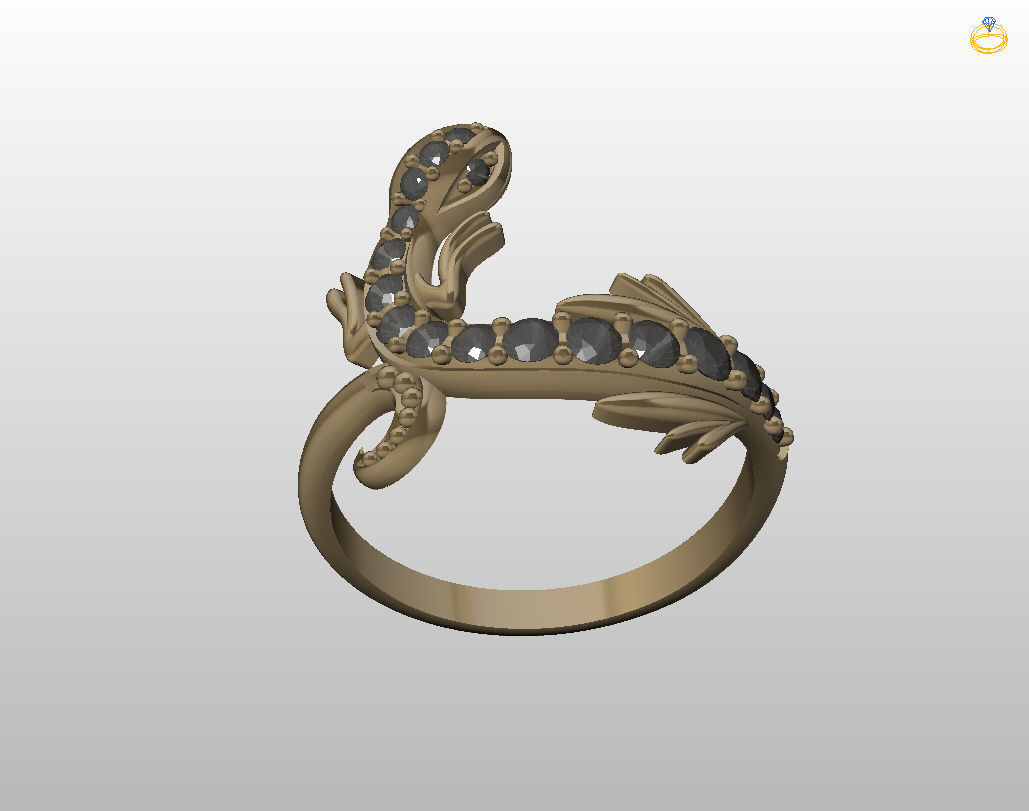 Ring lizard 3D print model_16