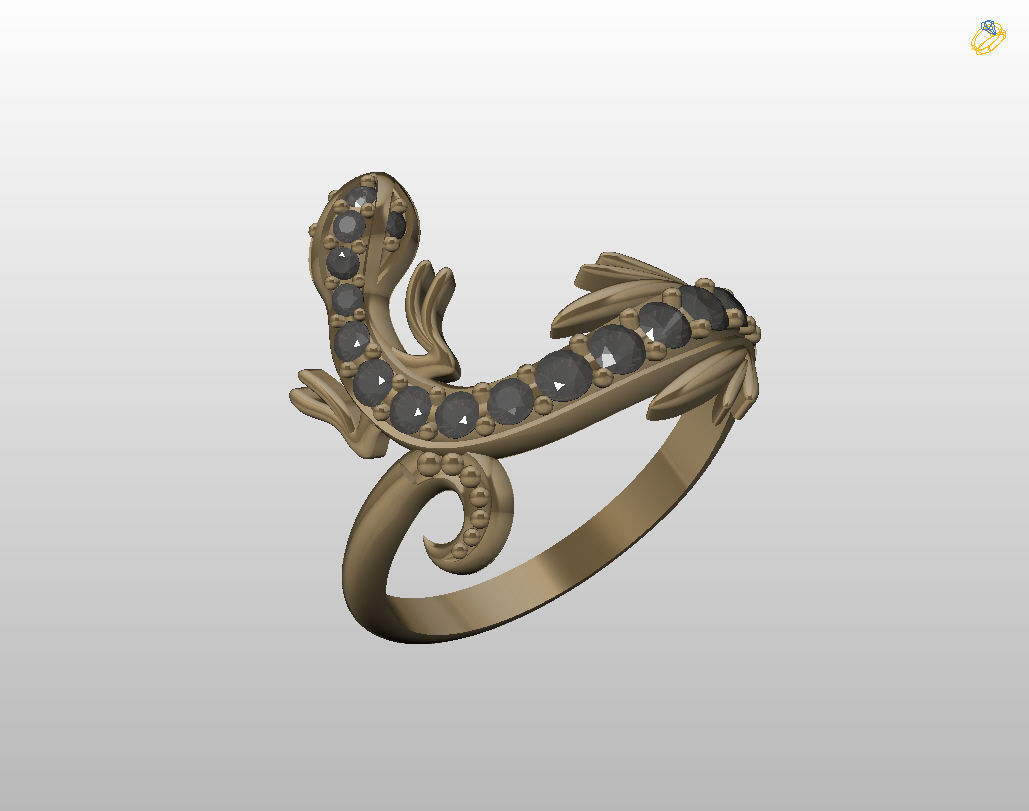 Ring lizard 3D print model_1