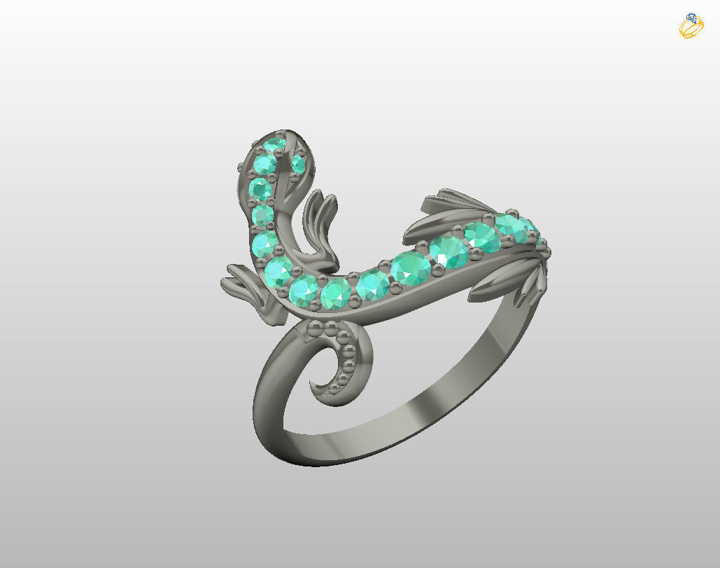 Ring lizard 3D print model_21