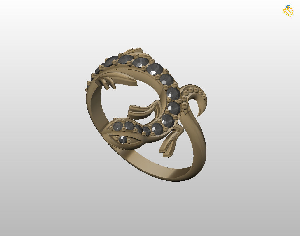 Ring lizard 3D print model_7