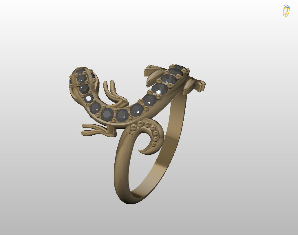 Ring lizard 3D print model_18