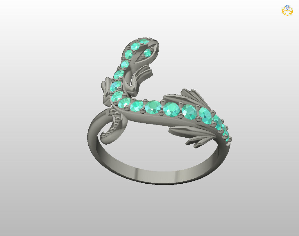 Ring lizard 3D print model_29