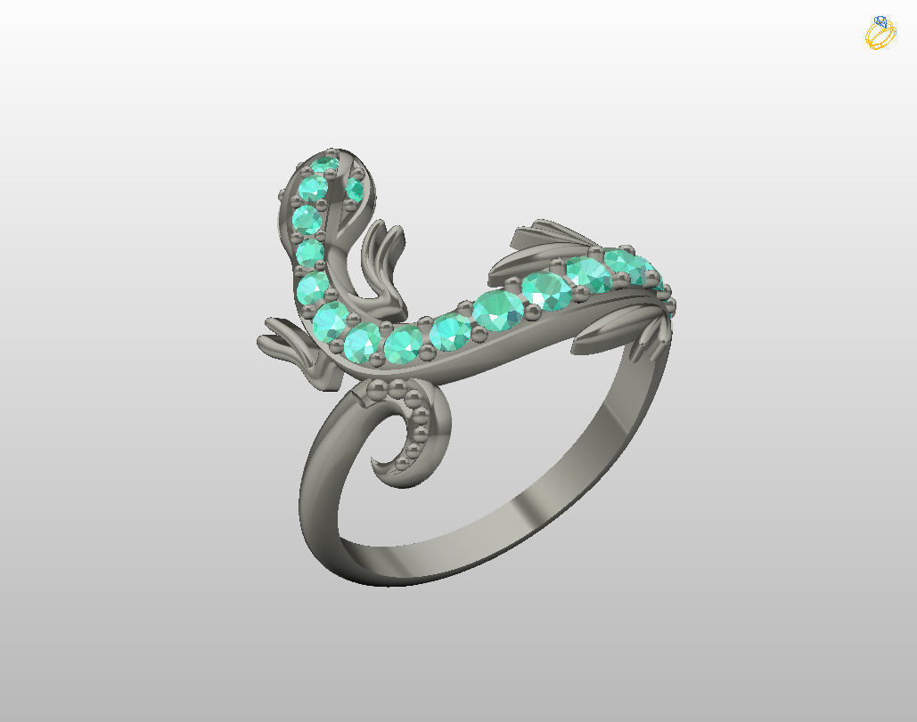 Ring lizard 3D print model_30